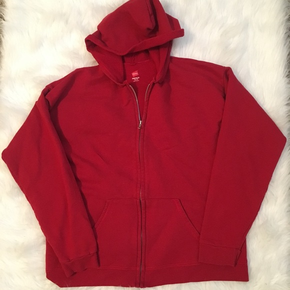 hanes red zip hoodie